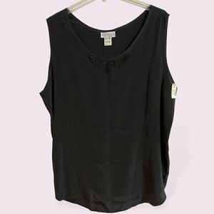 Impressions Woman’s Floral Embroidered Vintage Plus Size Tank Top